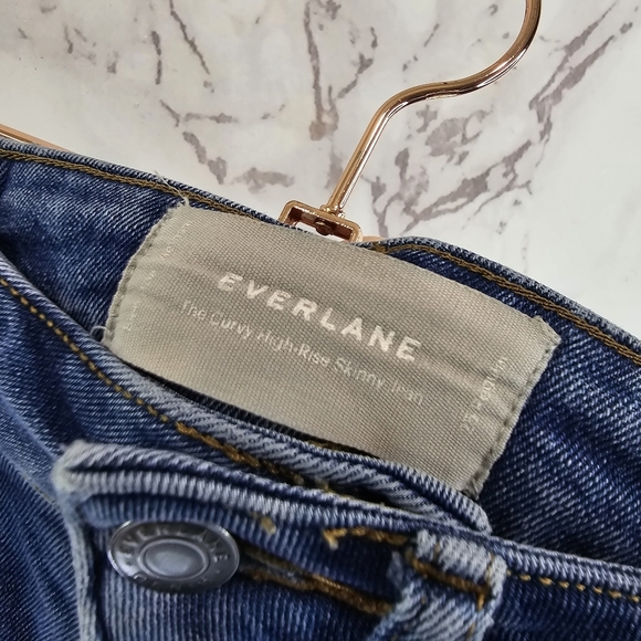 Everlane Jean Women 25 Regular Curvy High Rise Skinny Denim Crop Medium Wash - Picture 3 of 10